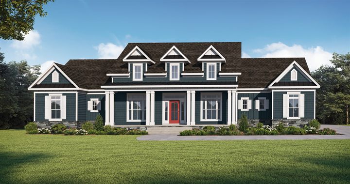 SW3555L (C Elevation) plan exterior rendering