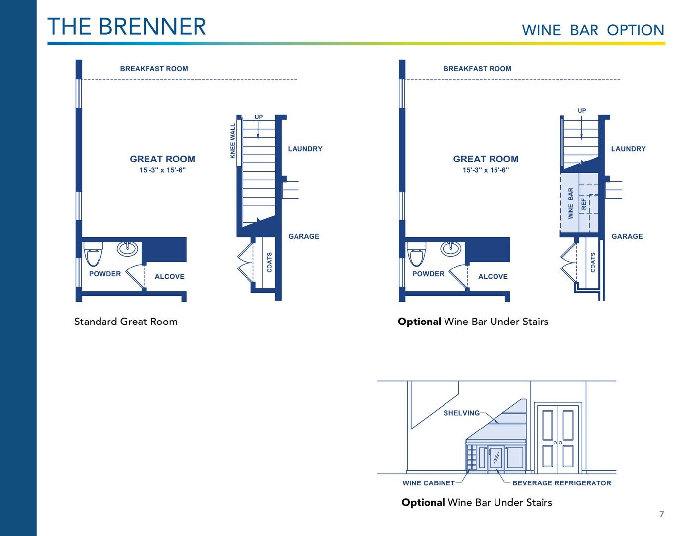 The Brenner floor plan and options, brochure page 7
