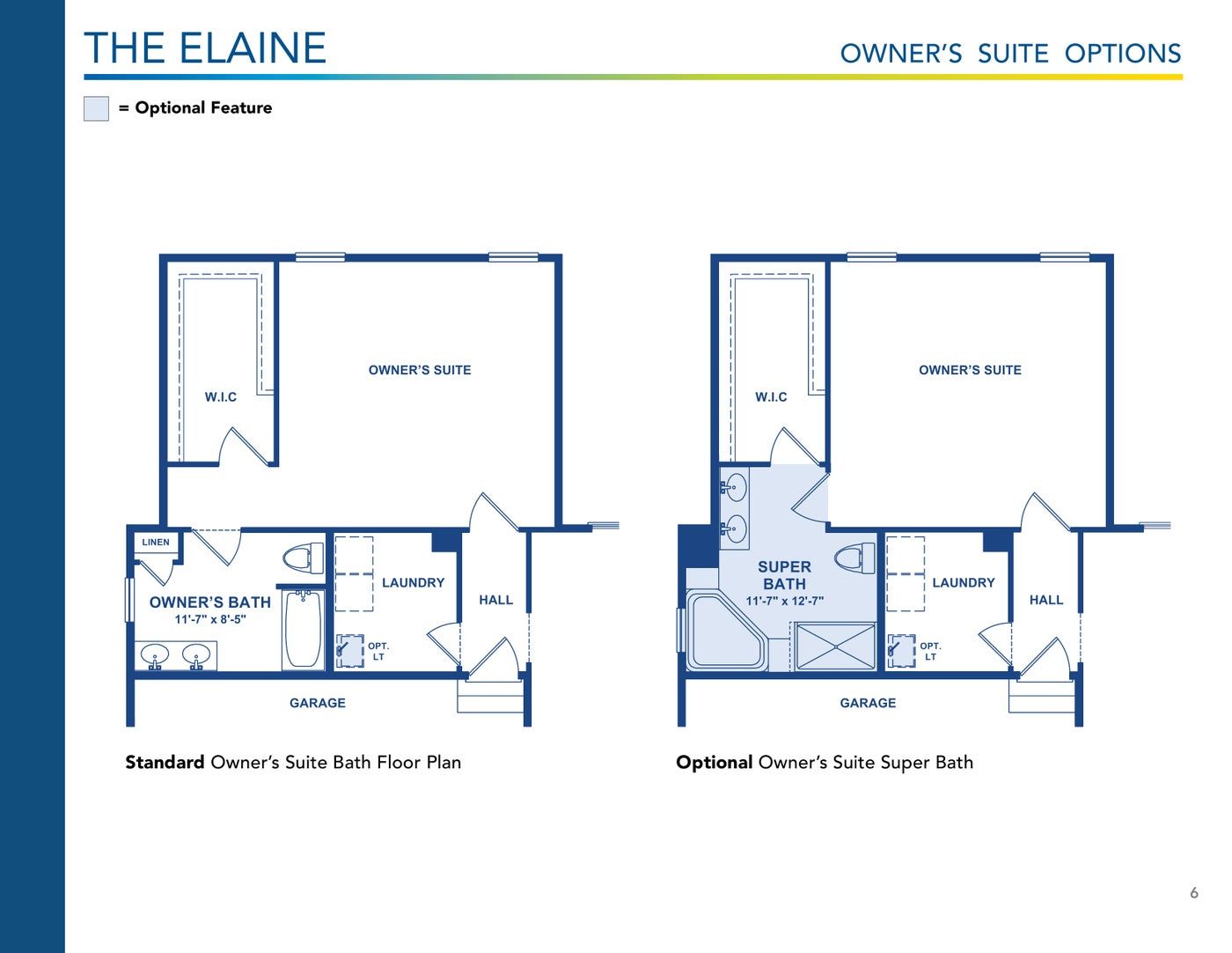 The Elaine floor plan and options, brochure page 6