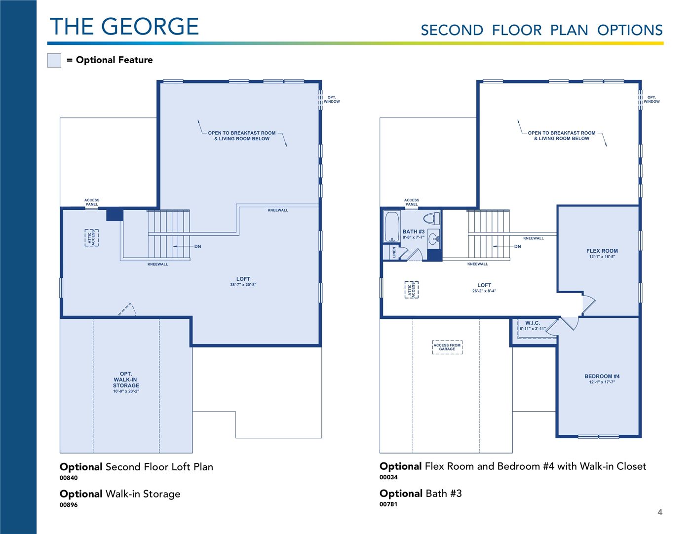 The George floor plan and options, brochure page 4