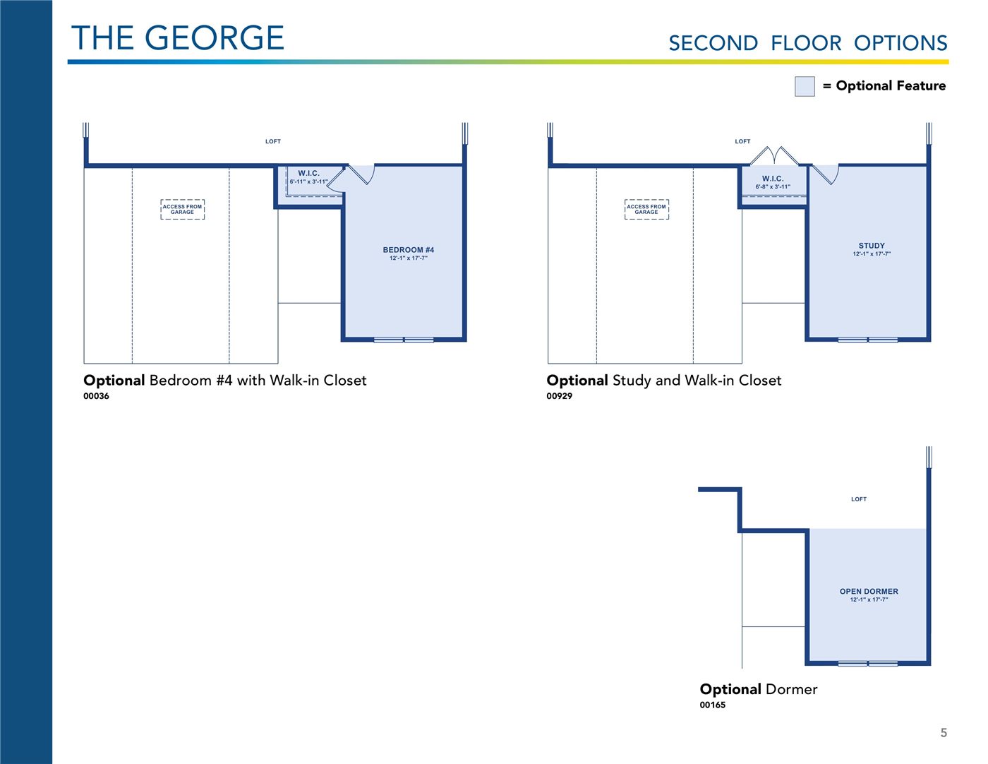 The George floor plan and options, brochure page 5
