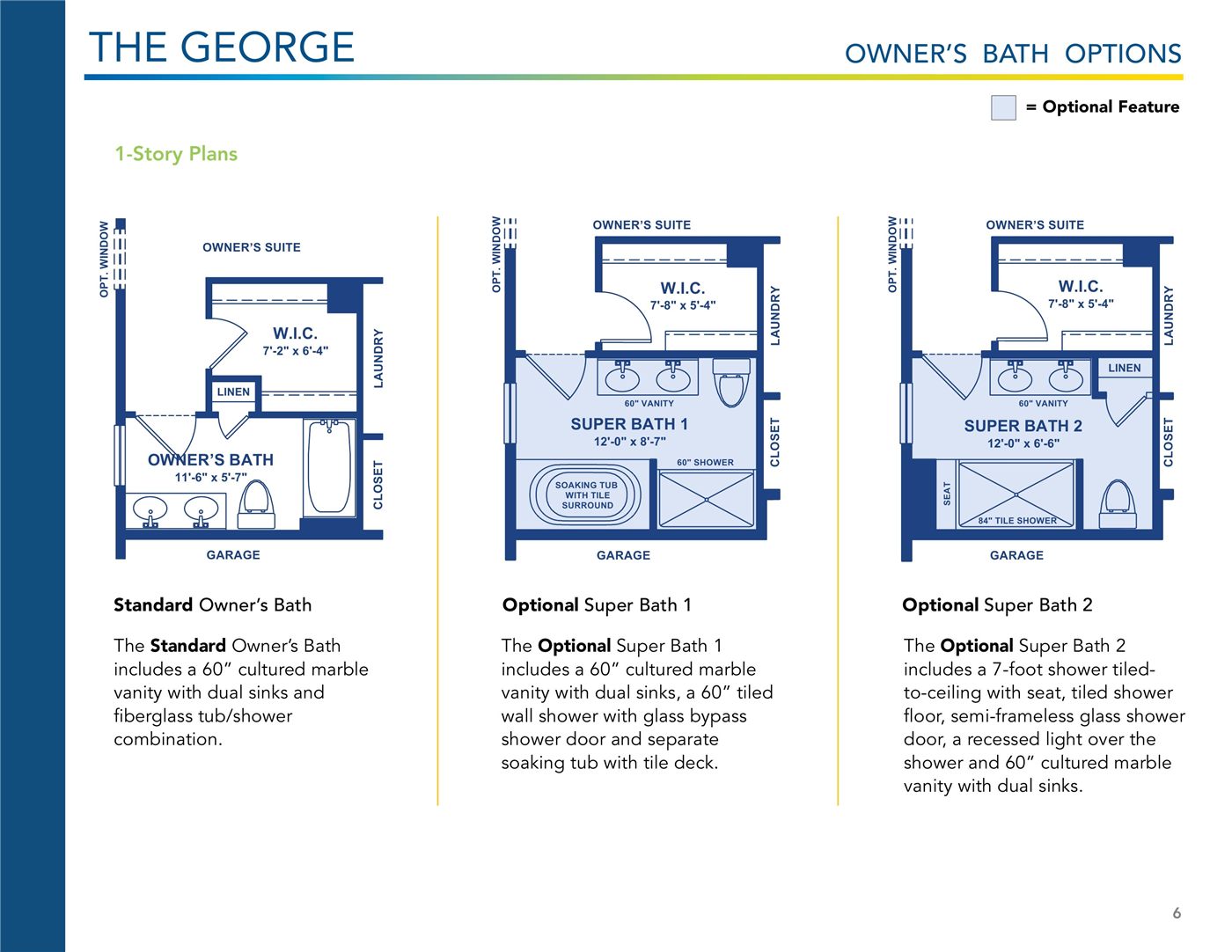 The George floor plan and options, brochure page 6