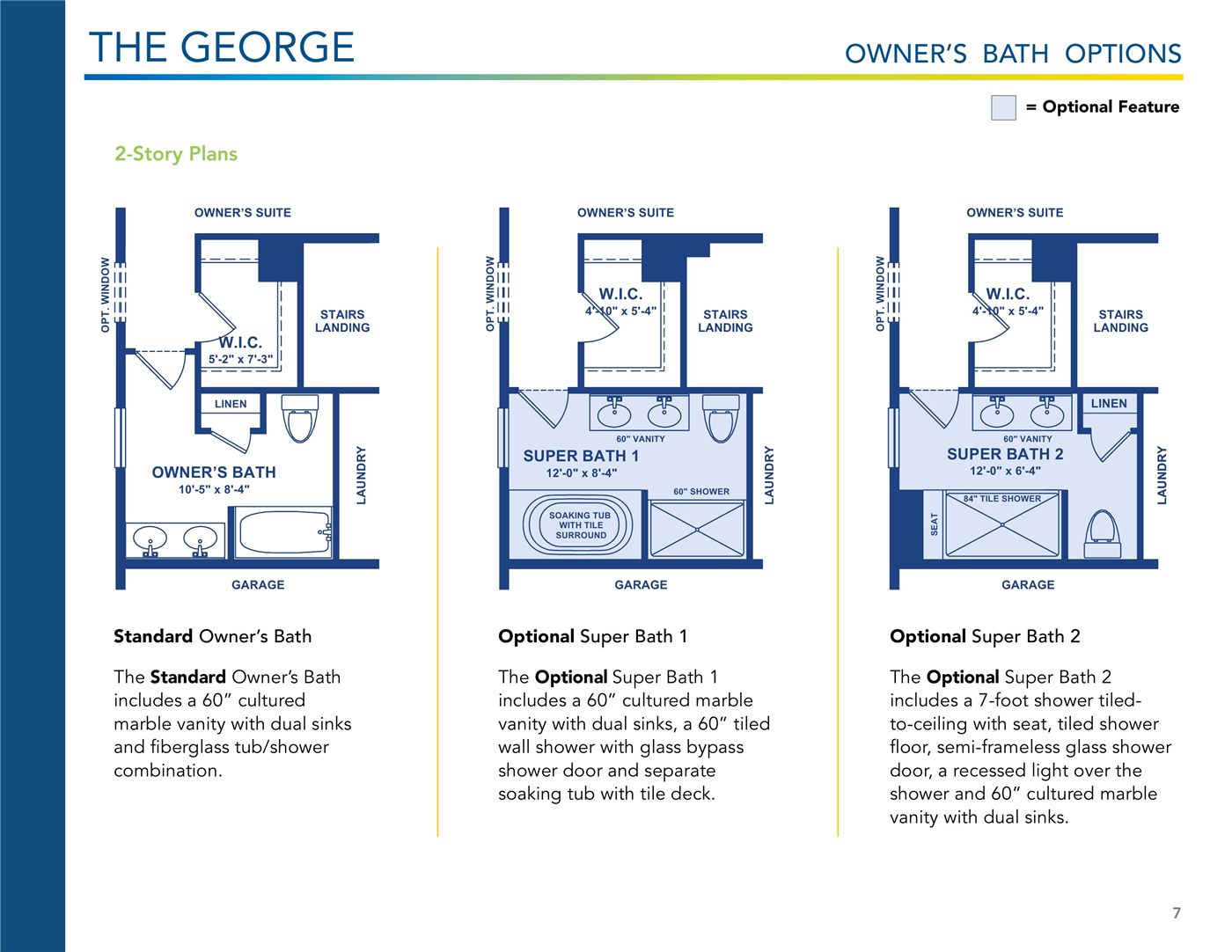 The George floor plan and options, brochure page 7