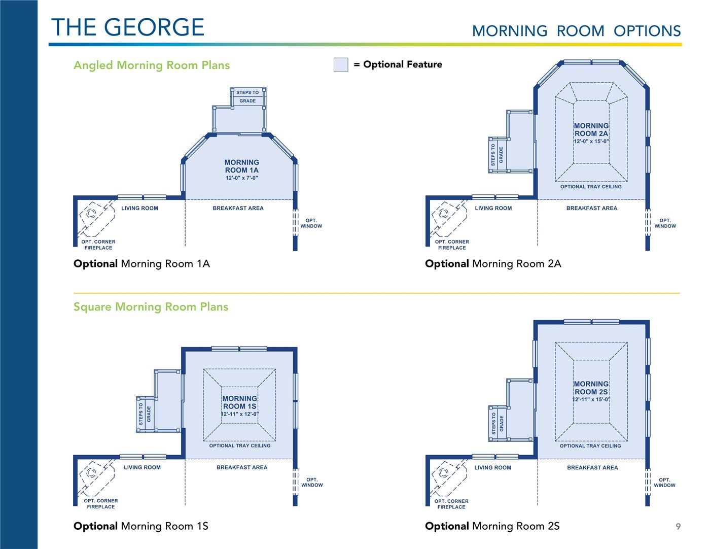 The George floor plan and options, brochure page 9