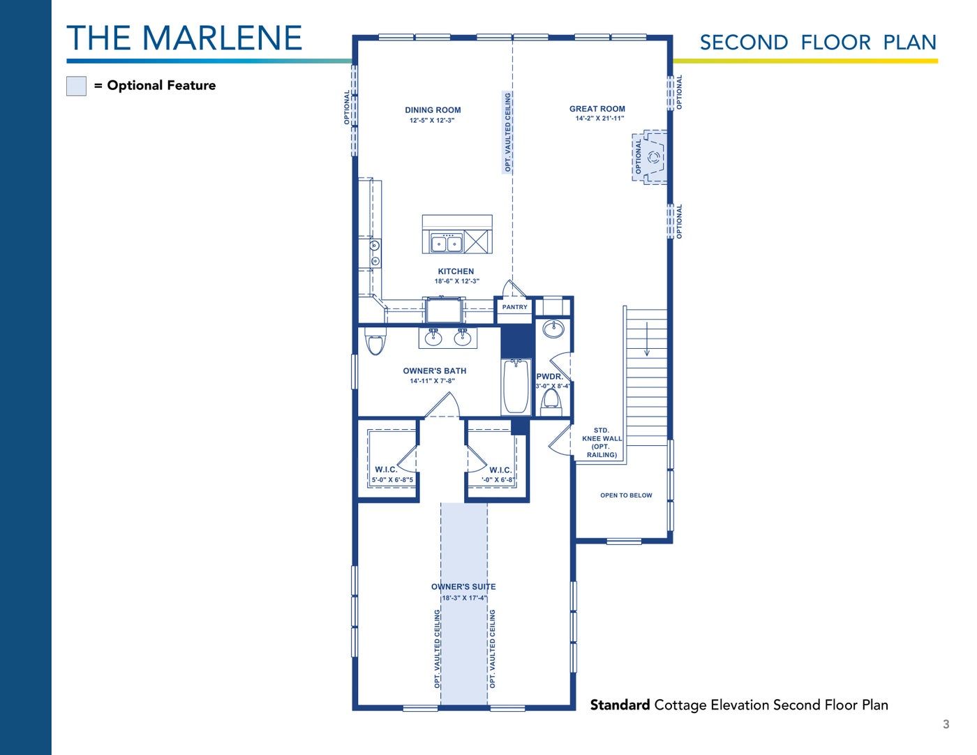 The Marlene floor plan and options, brochure page 3