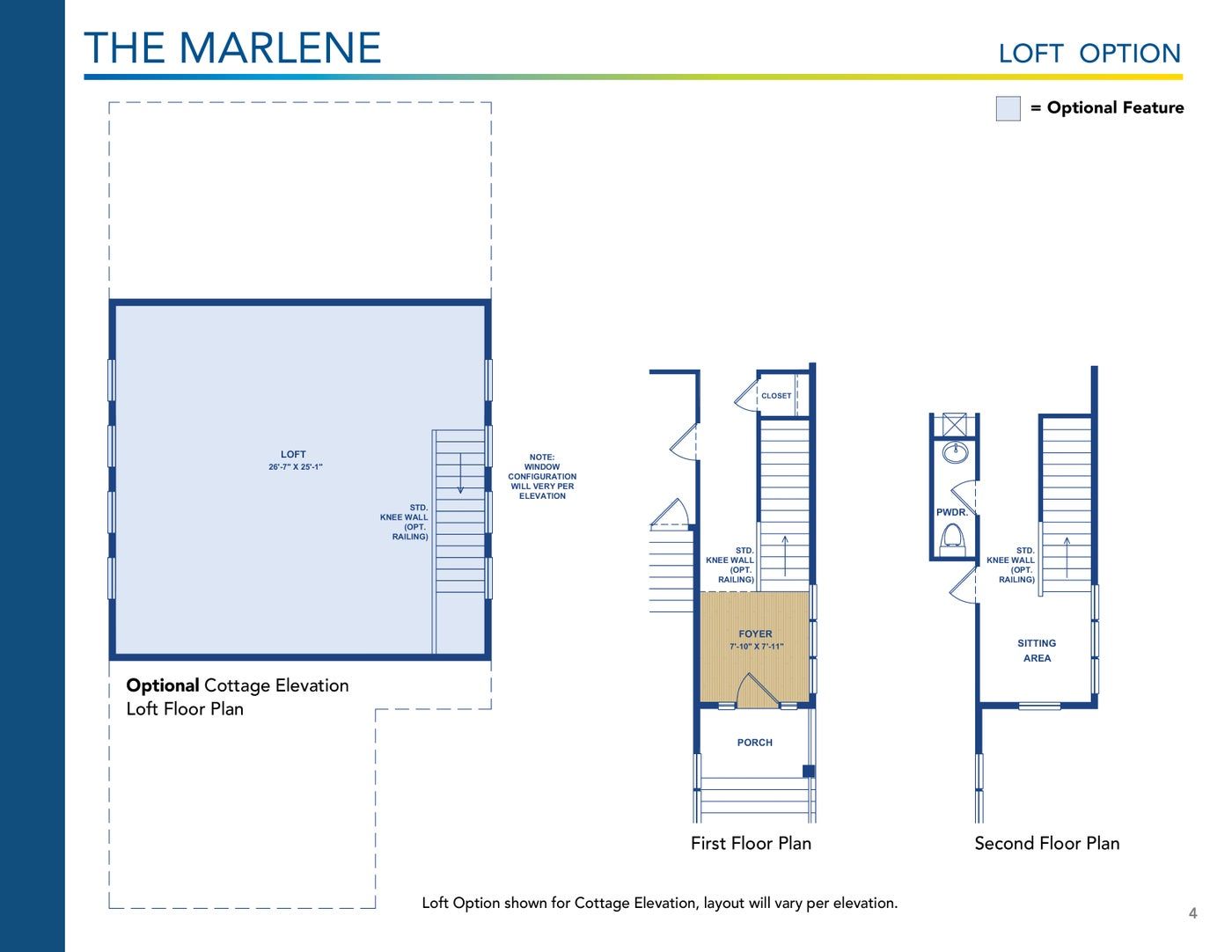 The Marlene floor plan and options, brochure page 4