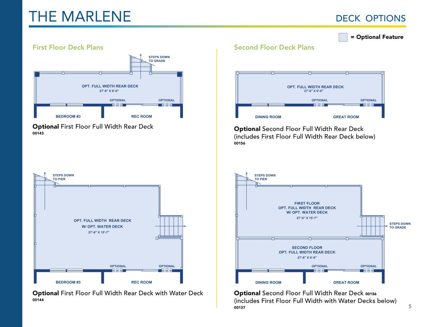The Marlene floor plan and options, brochure page 5