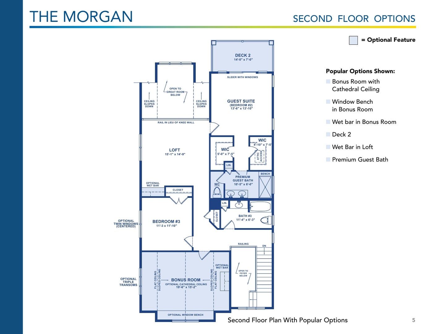The Morgan floor plan and options, brochure page 5