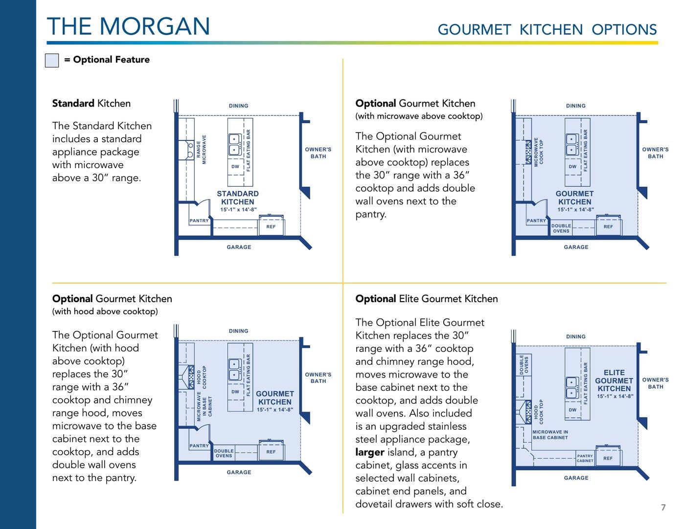 The Morgan floor plan and options, brochure page 7