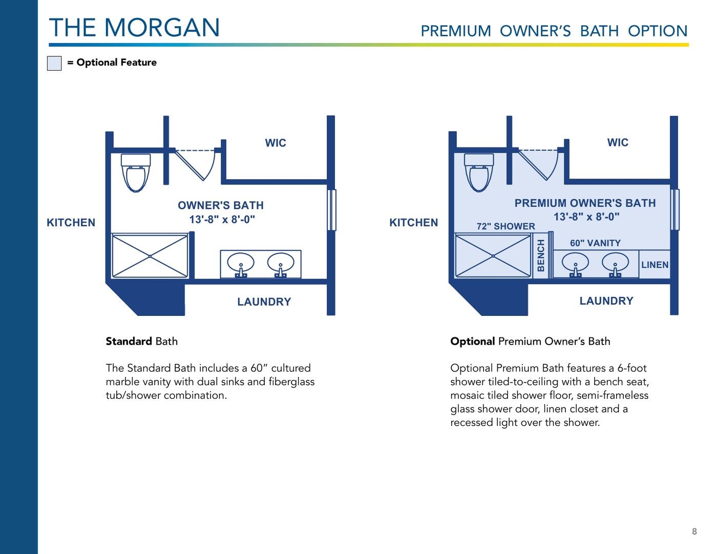 The Morgan floor plan and options, brochure page 8